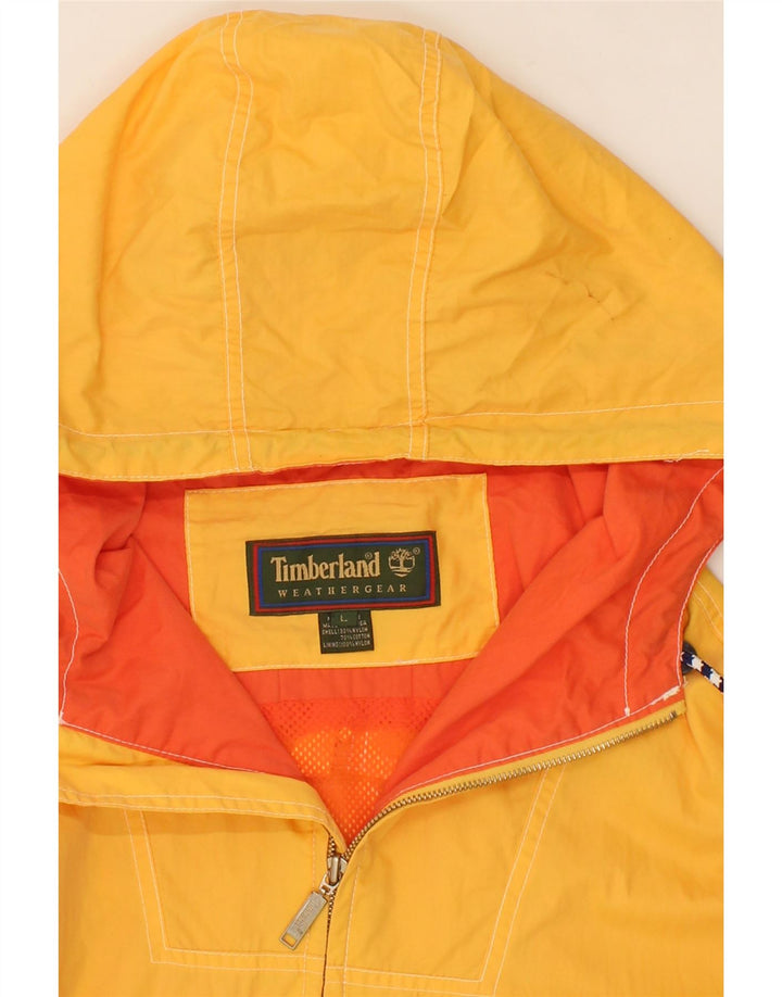 TIMBERLAND Veste de pluie à capuche pour homme UK 40 Large Jaune Nylon