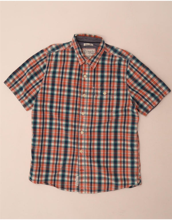 Fat Face Chemise à manches courtes pour homme en coton à carreaux multicolores