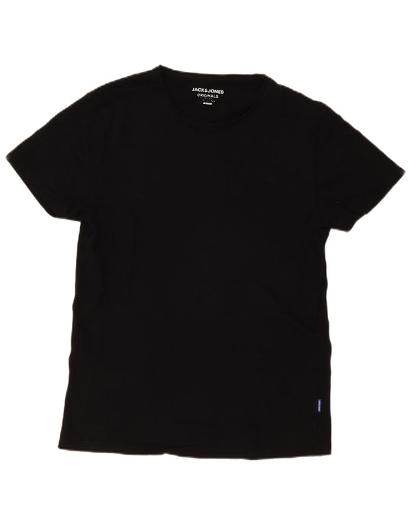 Jack & Jones T-shirt slim à manches courtes pour hommes, grand coton noir