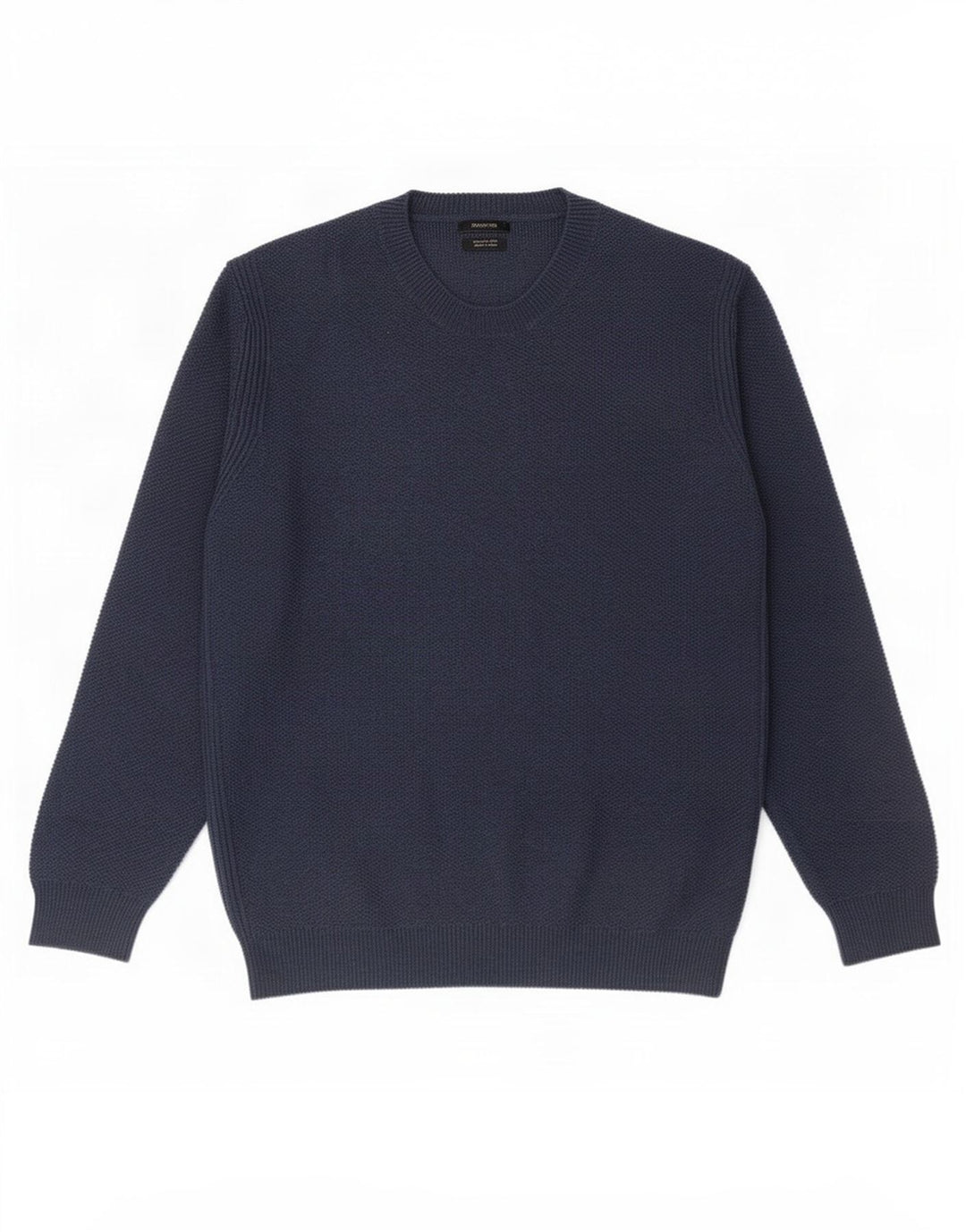 Massimo Dutti Pull à col rond pour homme en laine bleu marine
