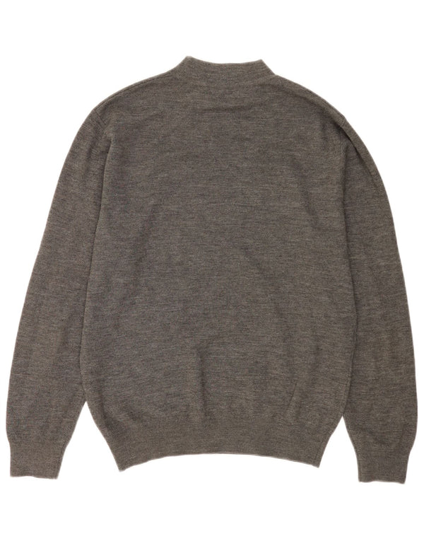 Zara Pull Col Roulé Homme Gris Moyen Acrylique