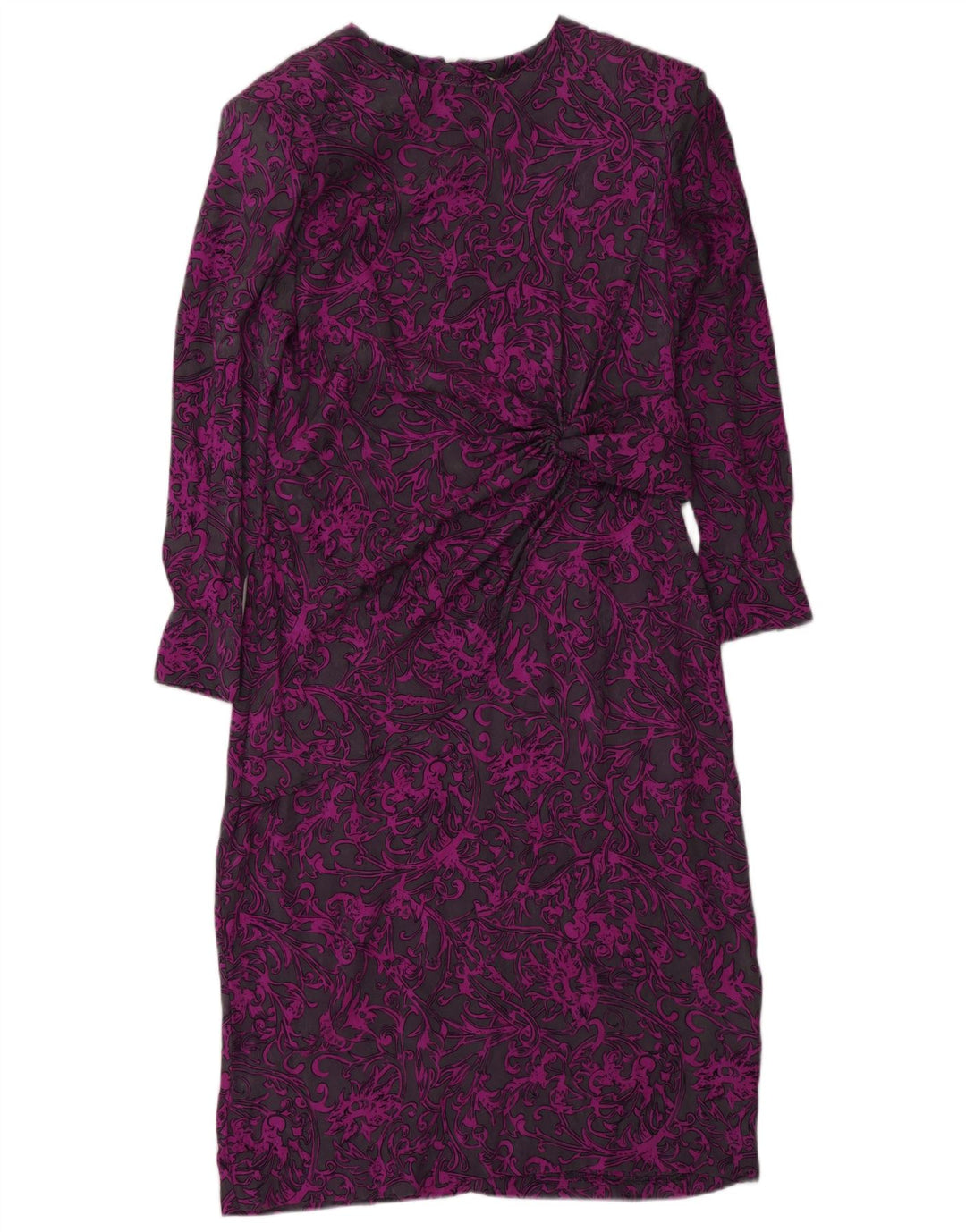 DONNA ENRICA Robe droite à manches longues pour femme UK 16 Grand motif cachemire violet