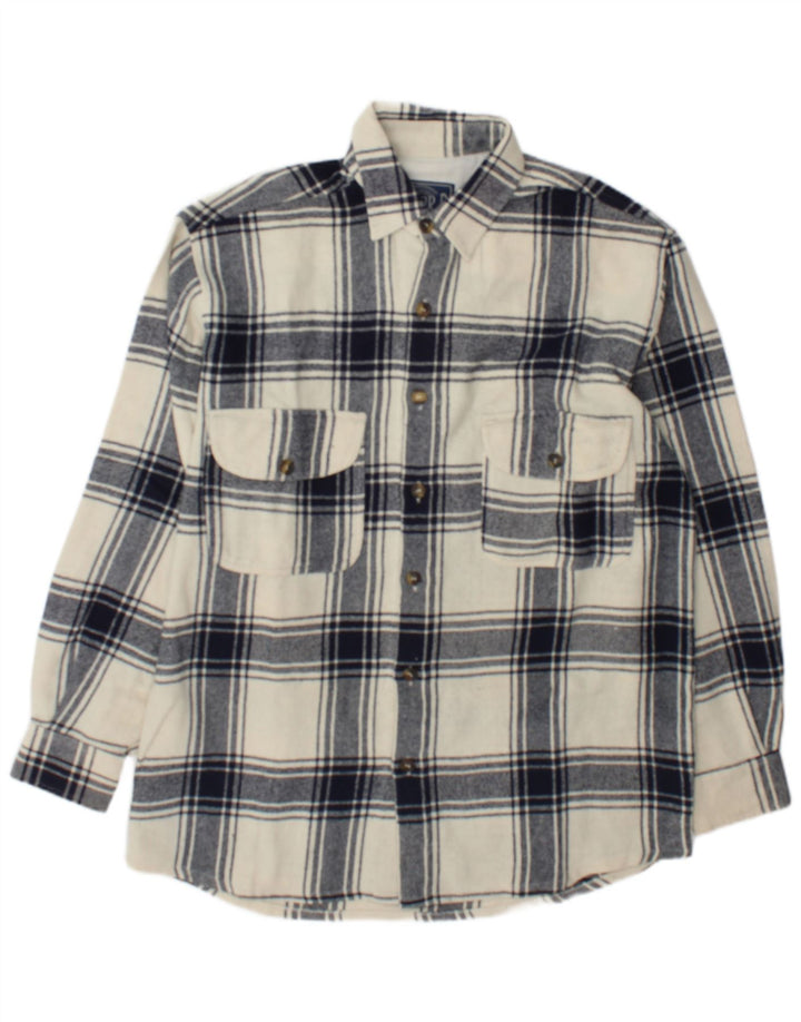 Junior.D Chemise en flanelle pour homme XL à carreaux blanc cassé