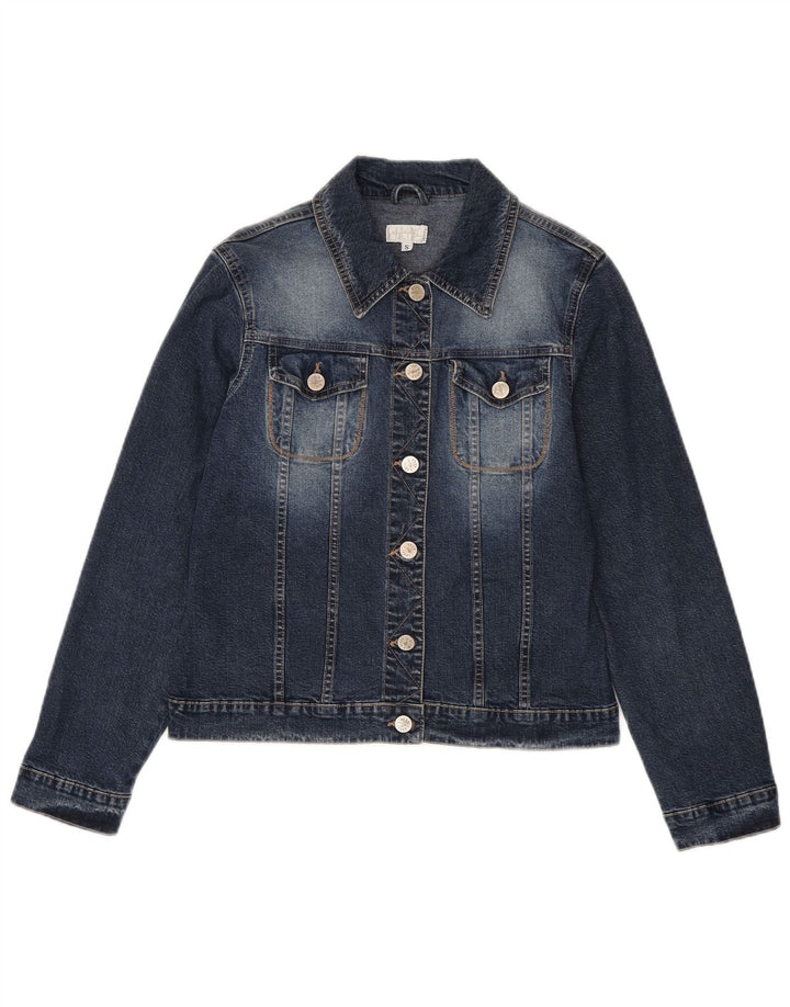 Veste en denim femme vintage UK 10 Petit coton bleu