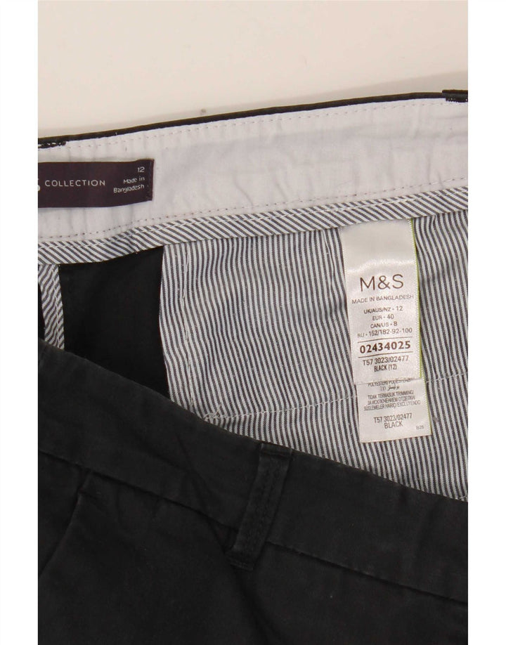 Marks & Spencer Short Chino Femme UK 12 Medium W32 Coton Noir