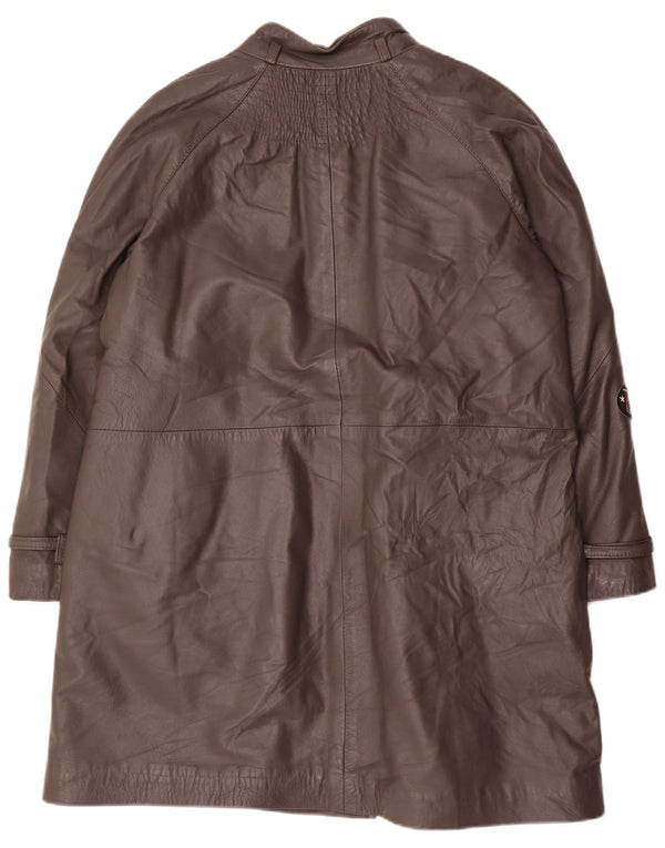 Manteau en cuir femme vintage IT 48 XL Gris