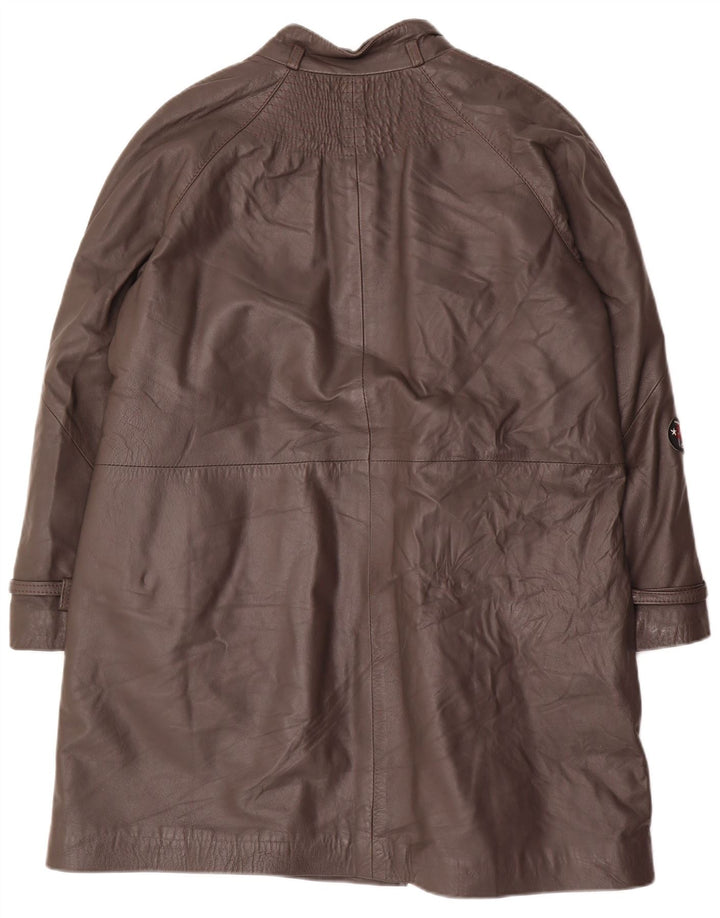 Manteau en cuir femme vintage IT 48 XL Gris