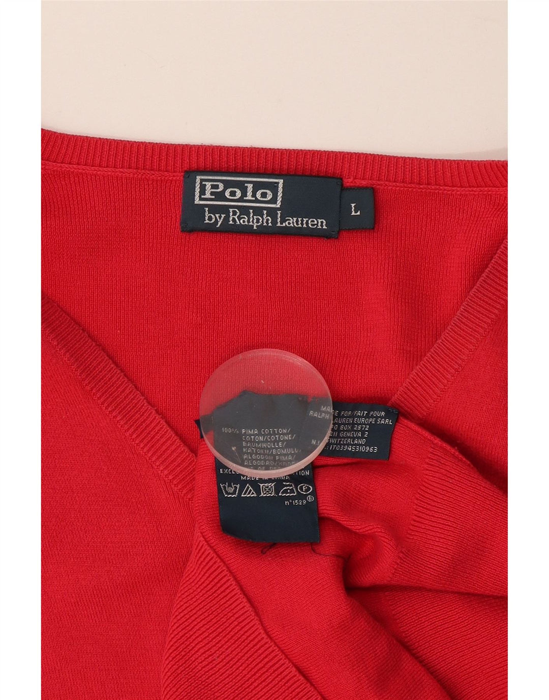 Polo Ralph Lauren Pull col en V pour homme Large Rose