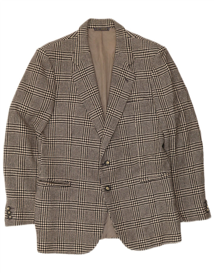 Jack Emerson Veste blazer à 2 boutons pour homme UK 36 Petit pied de poule noir