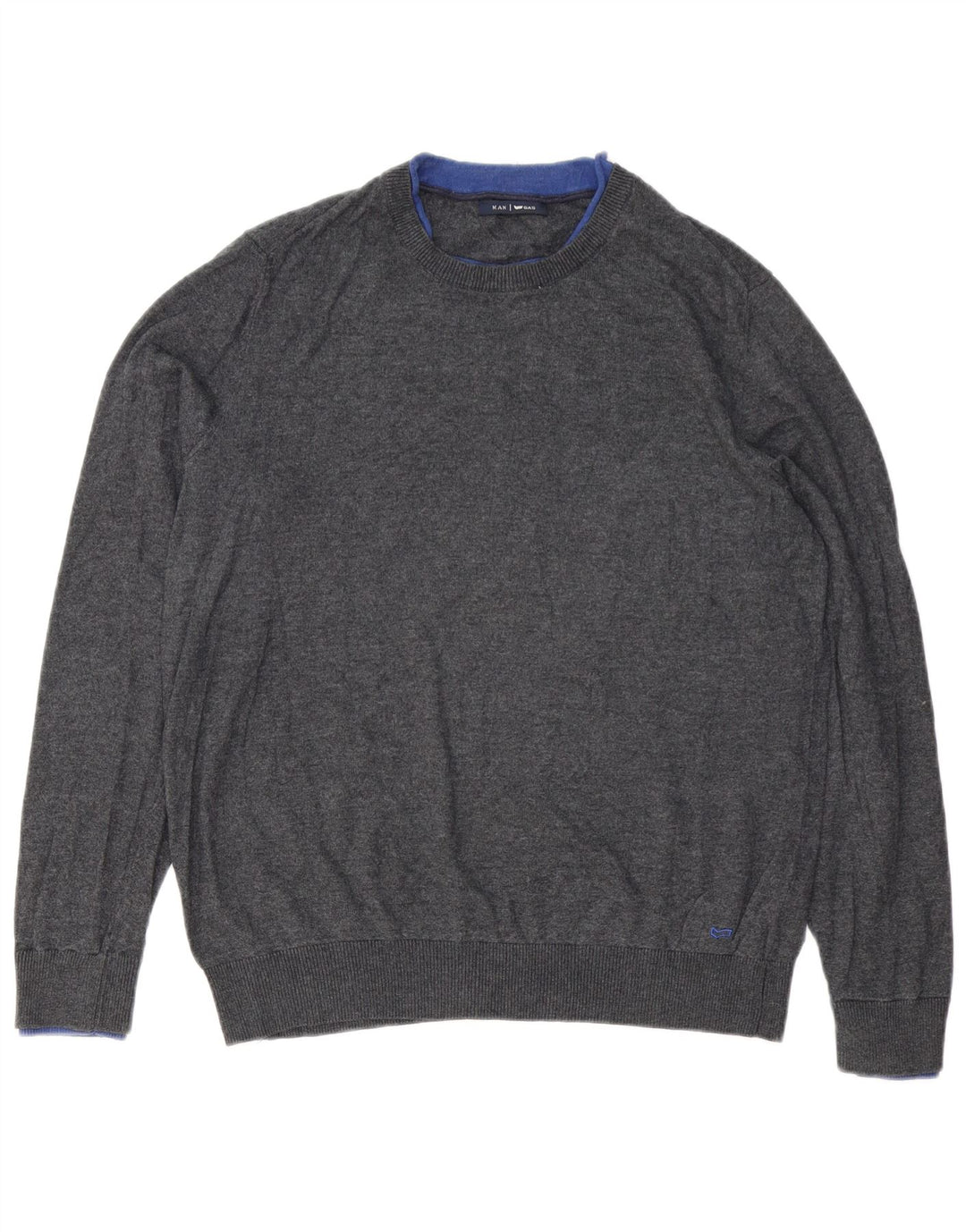 Gas Pull Col Rond Homme Gris Moyen Coton