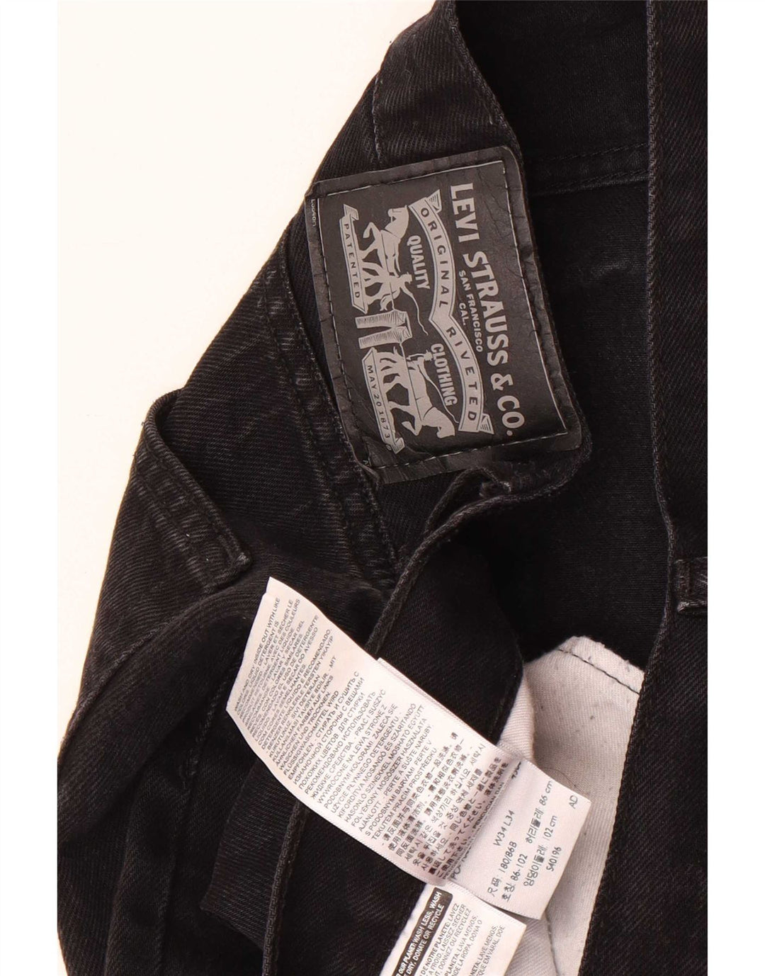 Levi's Jean Droit Homme W34 L34 Noir Coton