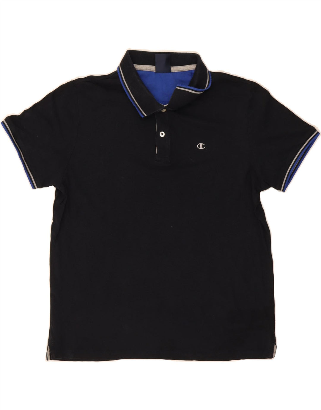 CHAMPION Mens Polo Shirt Medium Navy Blue Vintage Champion and Second-Hand Champion from Messina Hembry 