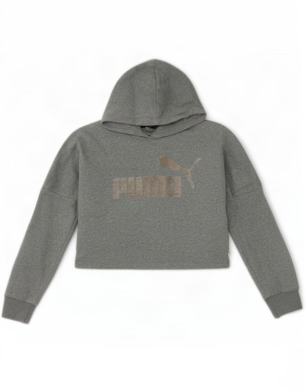 Puma Pull à capuche surdimensionné graphique pour fille 11-12 ans Gris
