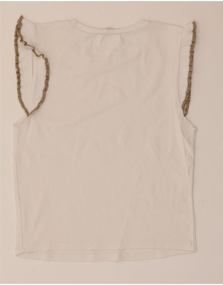 Zara Chemisier sans manches pour femme UK 12 Blanc moyen