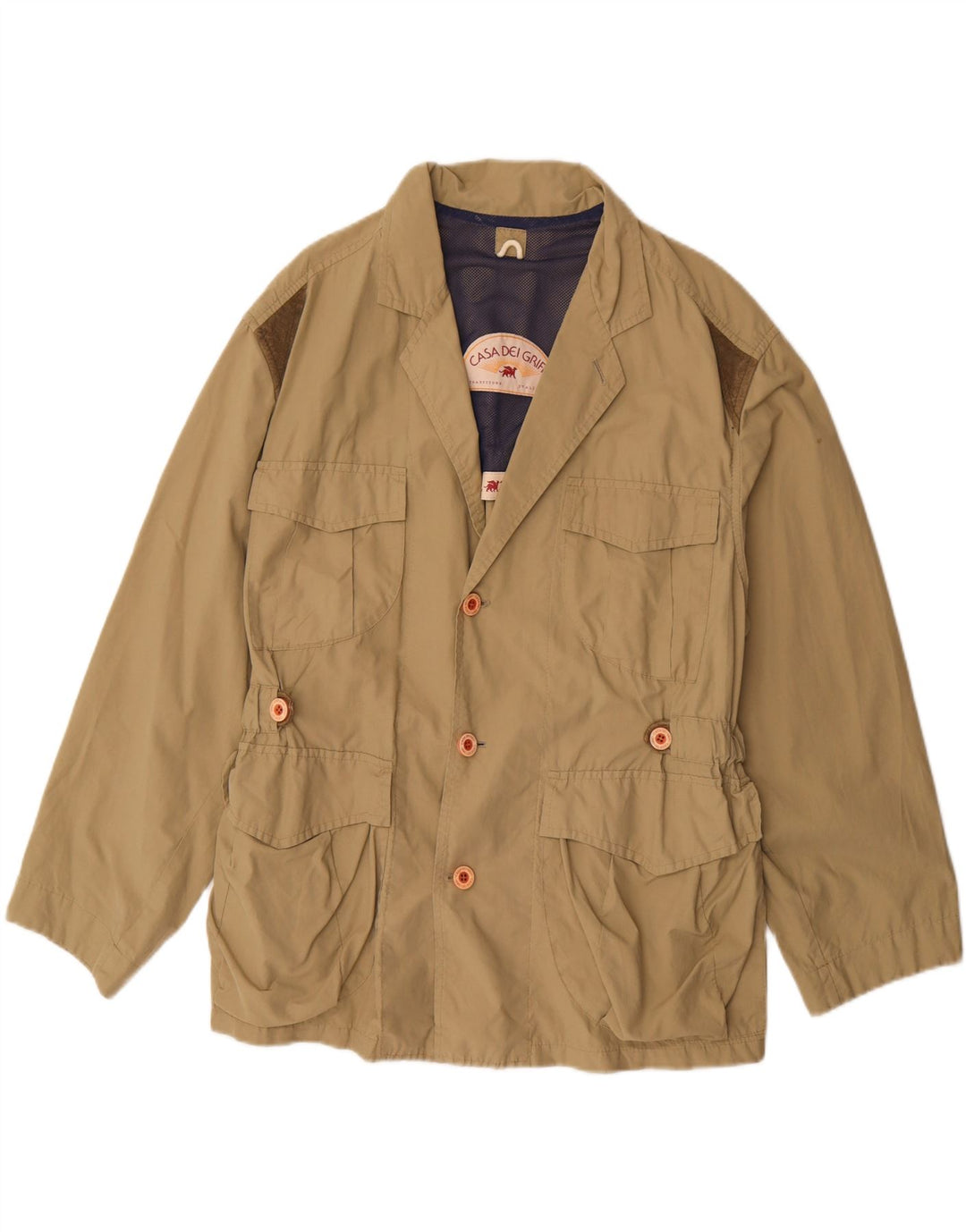 VINTAGE Veste utilitaire homme UK 42 XL Beige