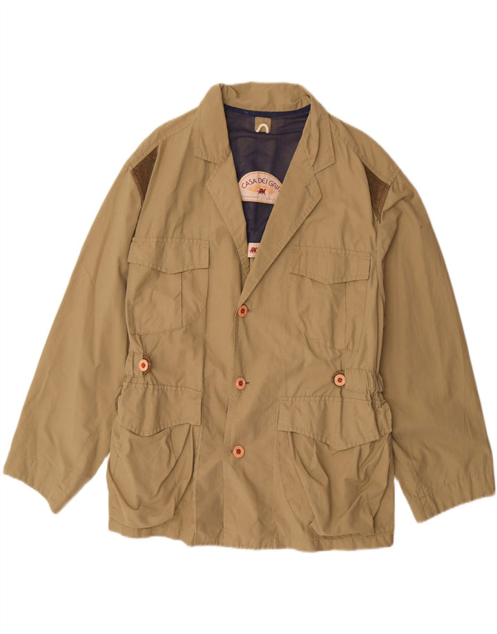 VINTAGE Veste utilitaire homme UK 42 XL Beige
