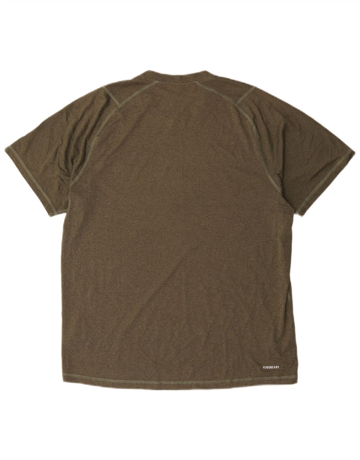 Adidas Hommes Aeroready T-Shirt Haut Large Kaki Polyester