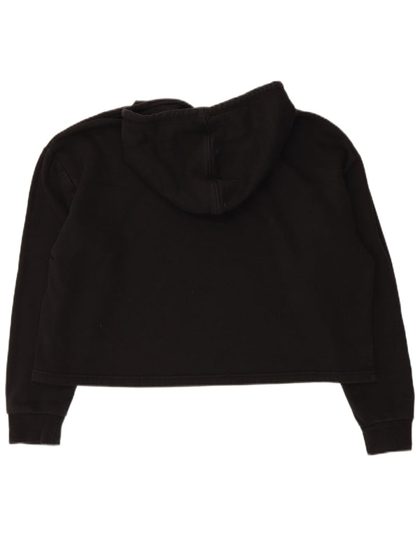 Puma Pull à capuche surdimensionné Crop Graphic pour femme UK 14 Noir Moyen Coton