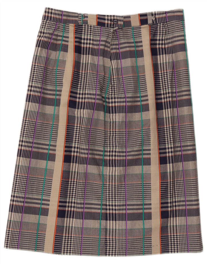 Vintage Womens Straight Skirt W28 Medium Blue Check