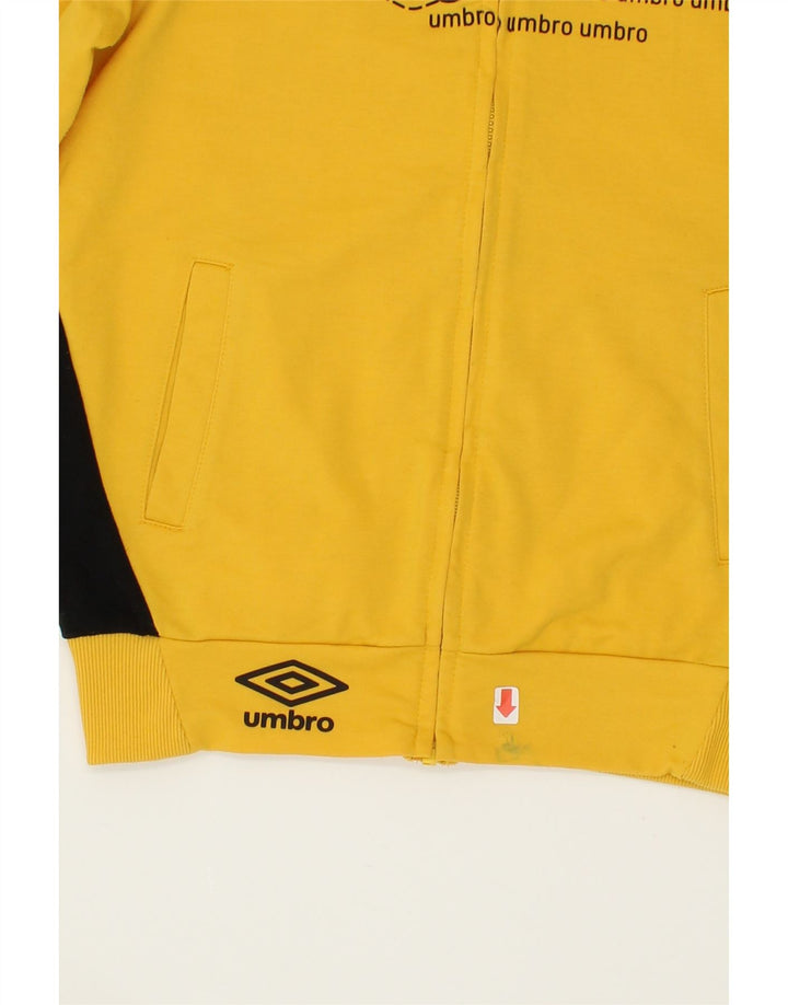 UMBRO Boys Tracksuit Top Jacket 13-14 Years Medium Yellow Colourblock Vintage Umbro and Second-Hand Umbro from Messina Hembry 
