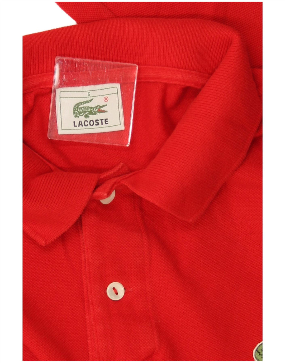 LACOSTE Polo à manches longues pour hommes taille 5 grand coton rouge