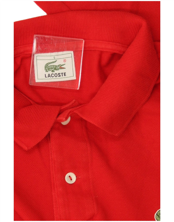 LACOSTE Polo à manches longues pour hommes taille 5 grand coton rouge