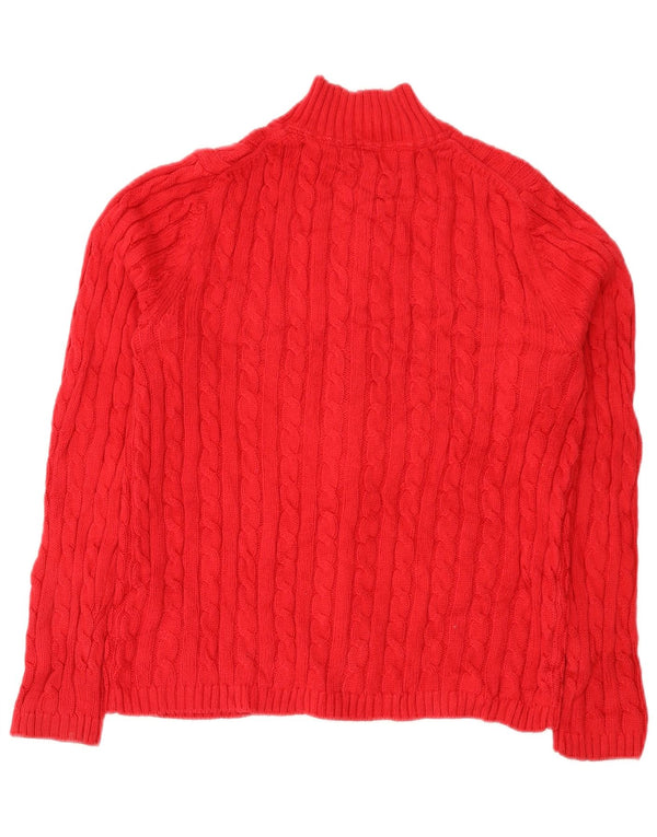 L.L.Bean Cardigan zippé pour femme en coton rouge moyen UK 14