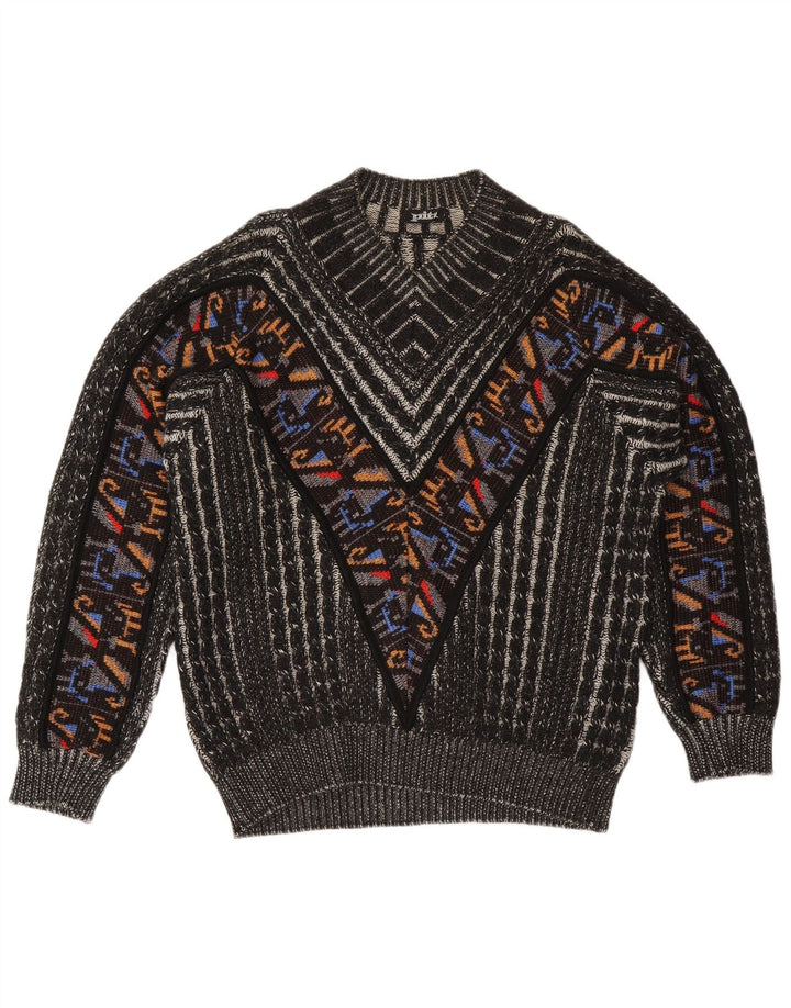 Pitti Pull col V pour homme Motif géométrique Noir Taille L