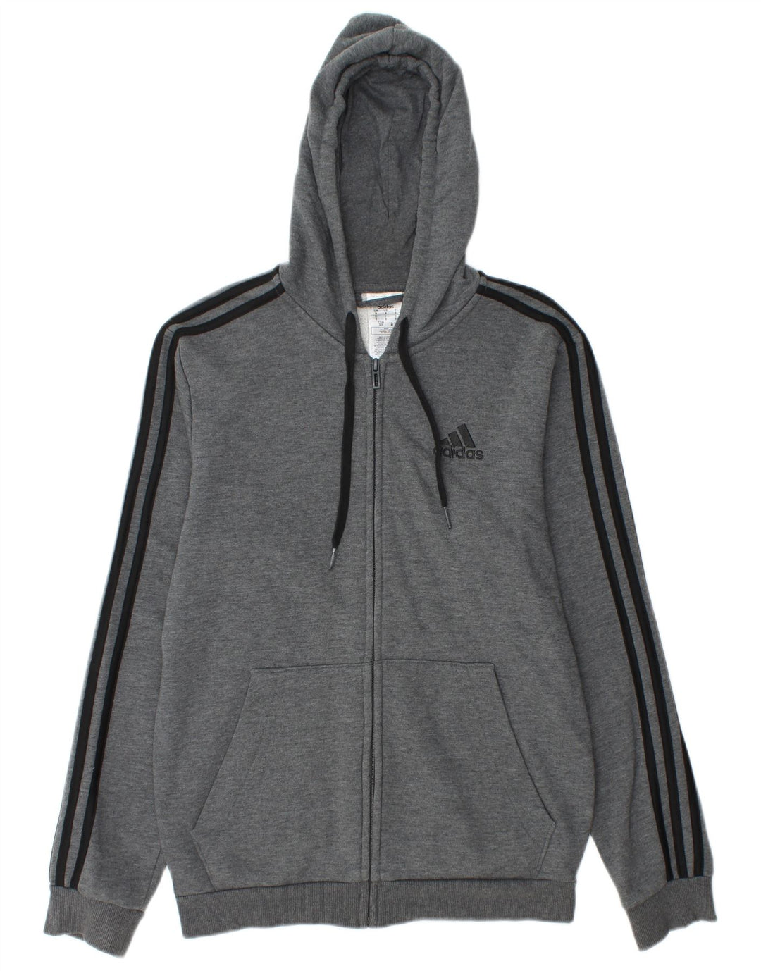 Adidas Pull à capuche zippé pour homme Petit coton gris