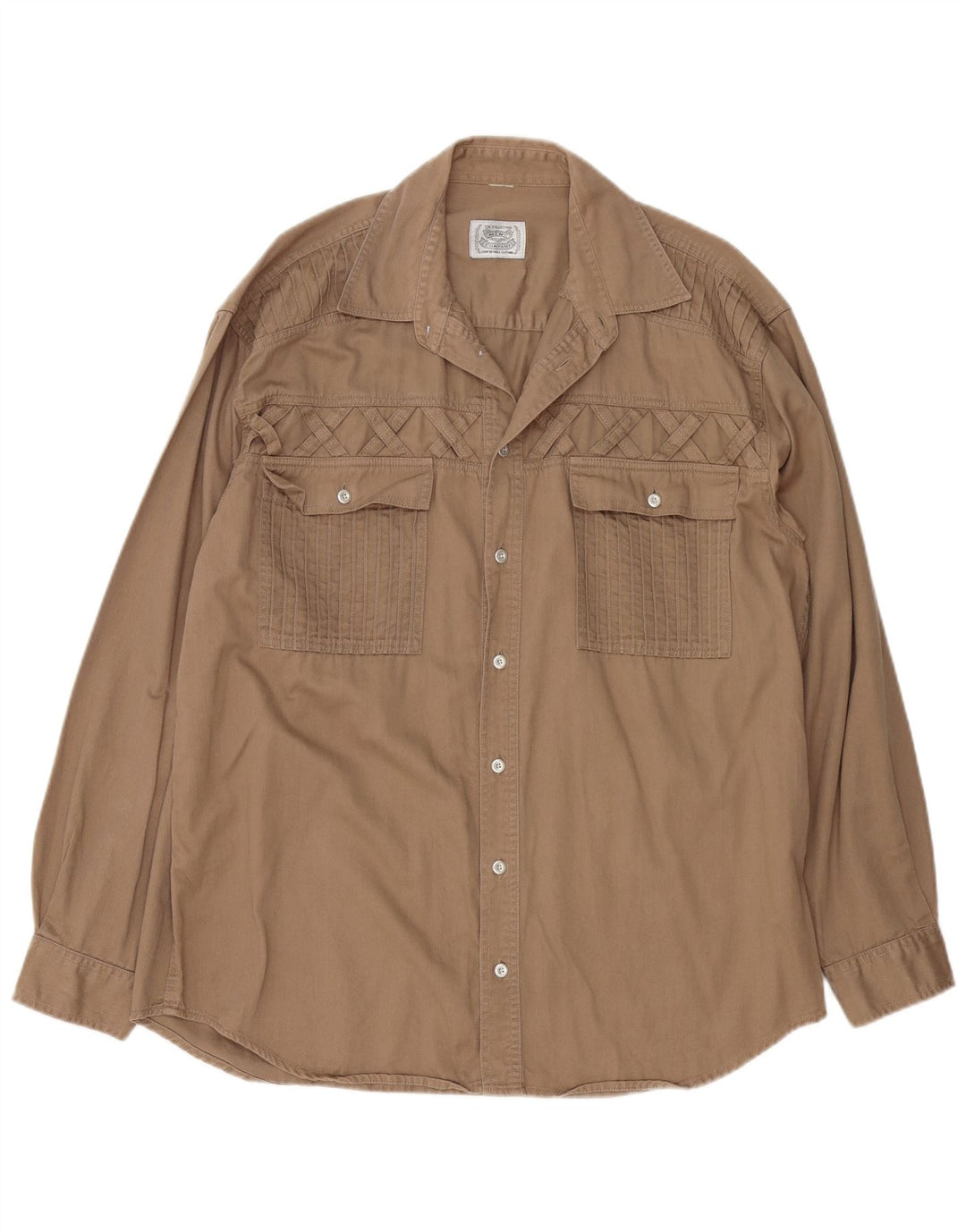 Chemise Homme Vintage XL Coton Beige