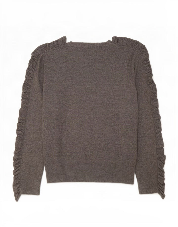 Guess Pull graphique à col rond pour femme UK 14 Gris moyen