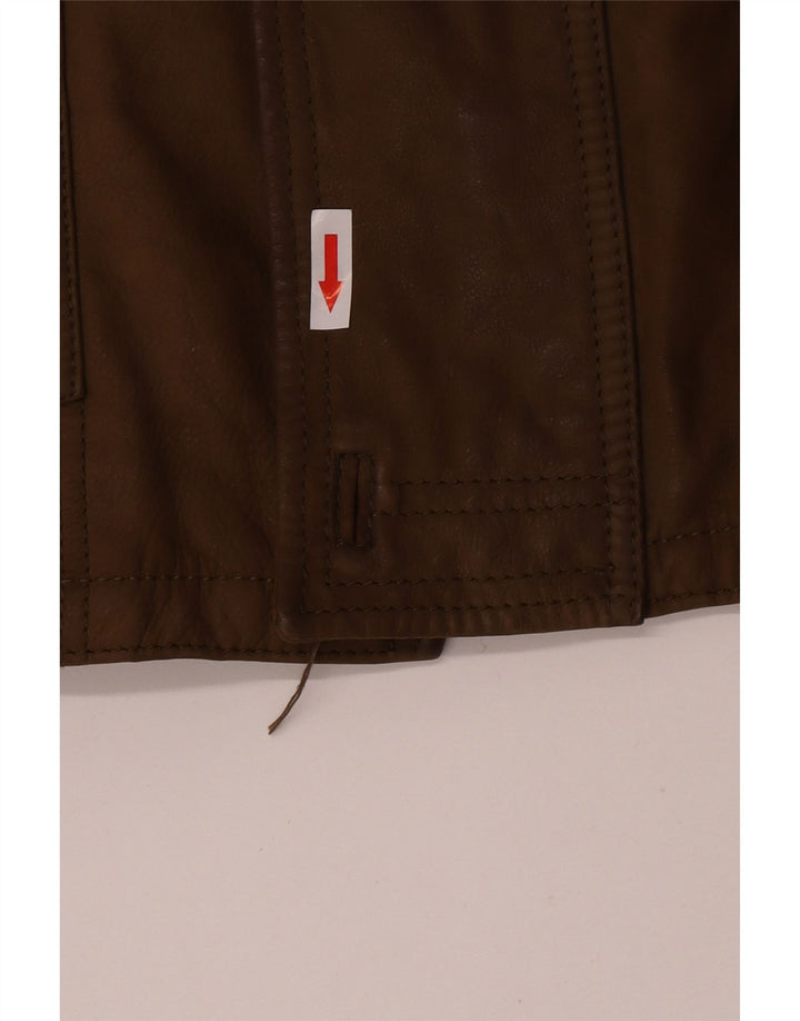 Martin Eden Manteau en Cuir Homme IT 50 Grand Cuir Kaki