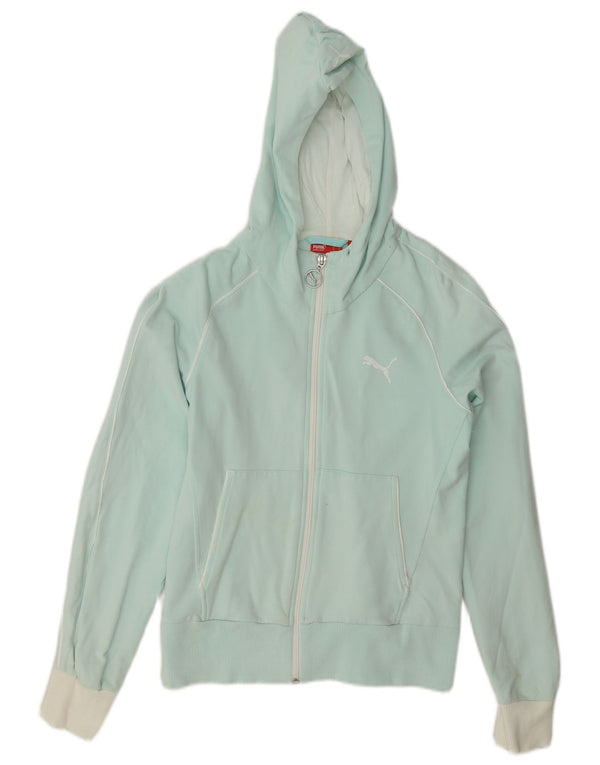 Puma Pull à capuche zippé pour femme UK 10 Petit coton color block turquoise