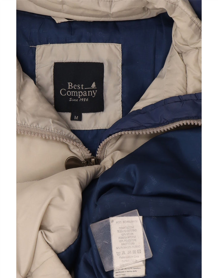 Best Company Veste matelassée à capuche pour femme UK 14 Medium White Nylon