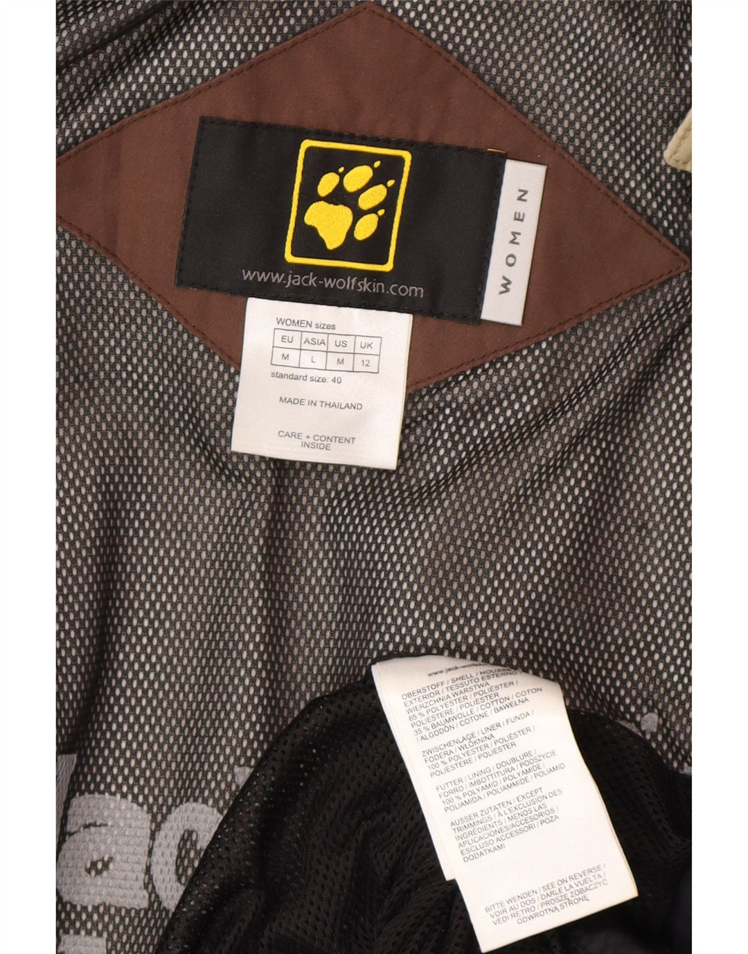 Jack Wolfskin Veste de pluie à capuche pour femme UK 12 Polyester beige moyen