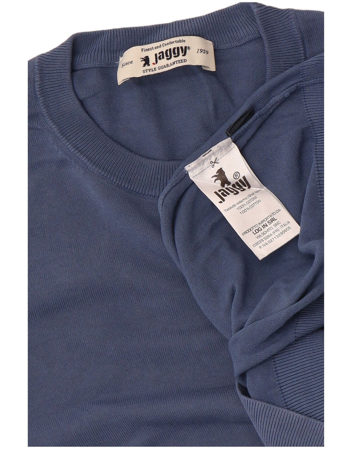 Jaggy Pull col rond homme en coton bleu moyen