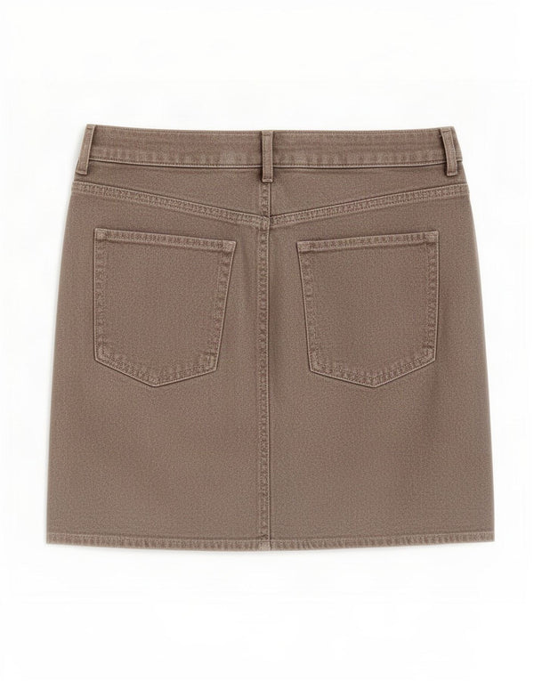 Marks & Spencer Mini jupe en jean pour femme UK 12 Medium W30 Doré Coton