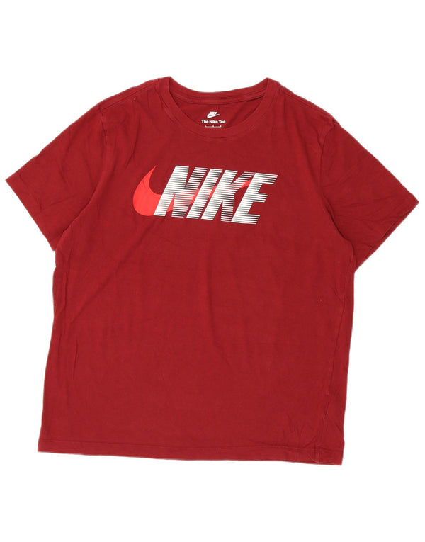 Nike T-shirt graphique pour homme en coton bordeaux Taille L
