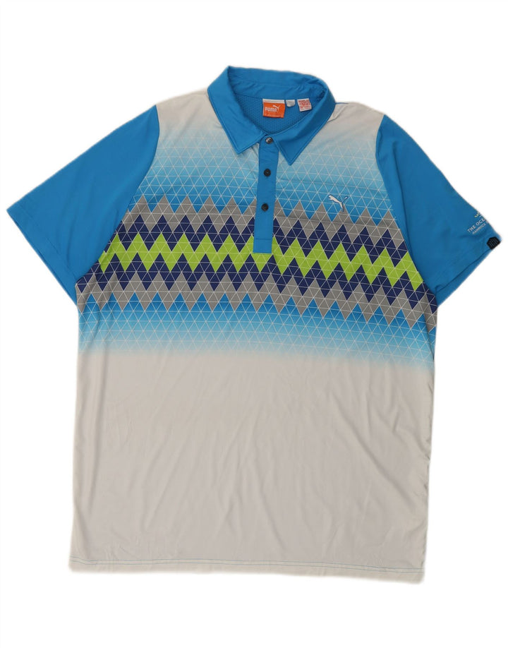PUMA Polo Homme XL Bleu Colorblock Polyester