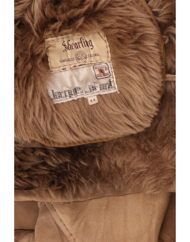 veste en peau de mouton femme vintage IT 44 peau de mouton beige moyen