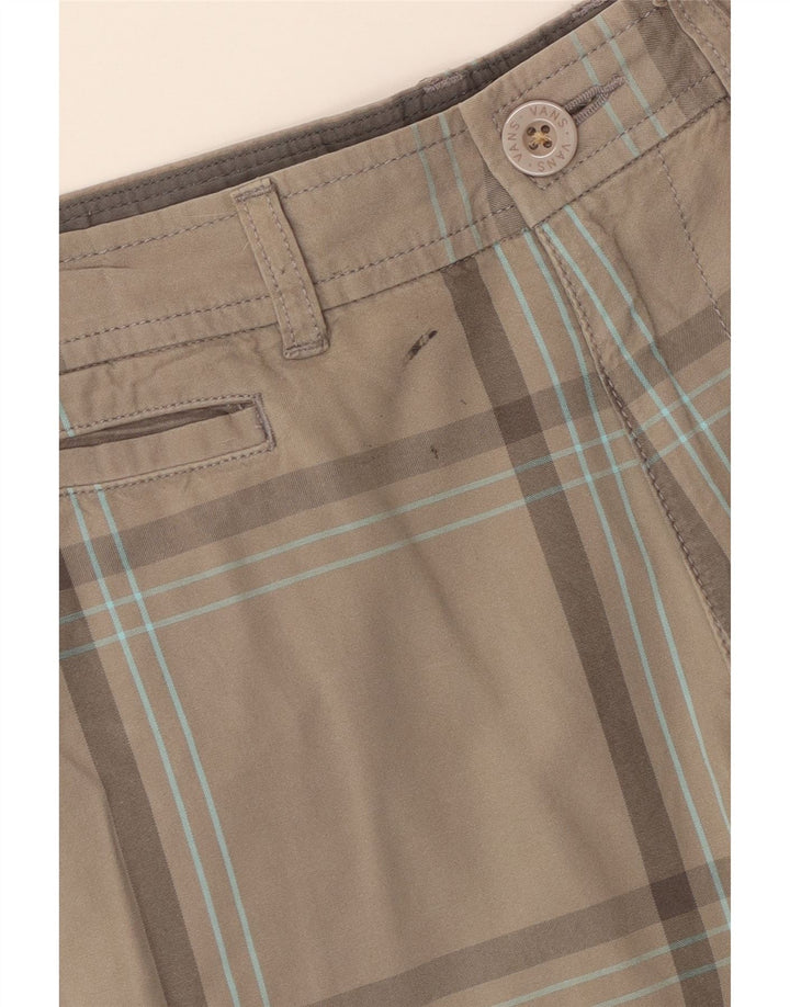 VANS Short chino homme W32 gris moyen à carreaux en coton
