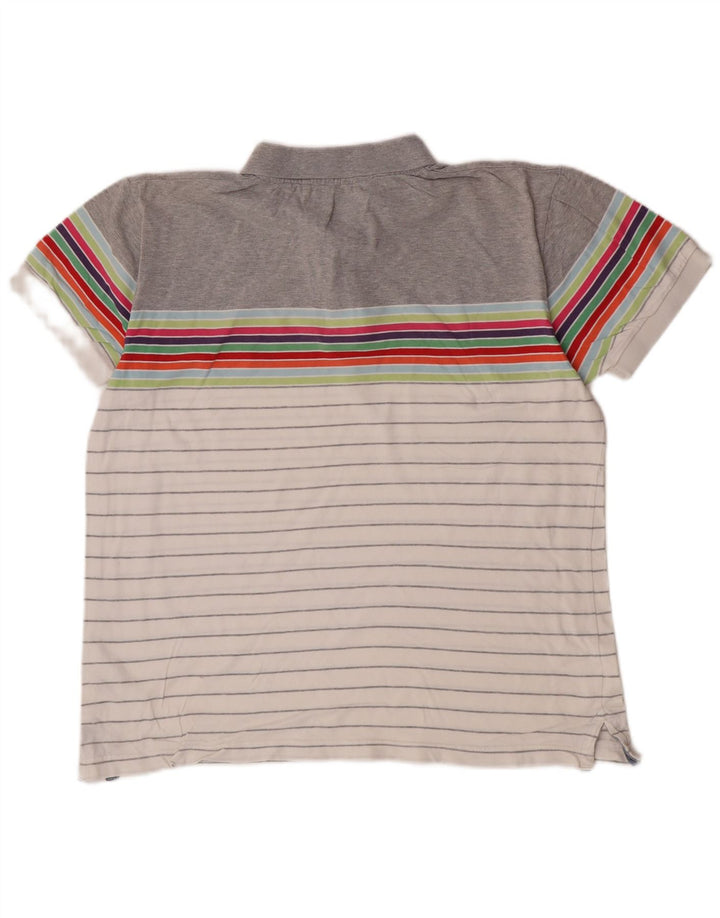 Quiksilver Polo Homme Gris Moyen Rayé Coton