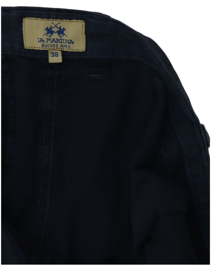 LA MARTINA Short Chino Homme W38 XL Bleu Marine