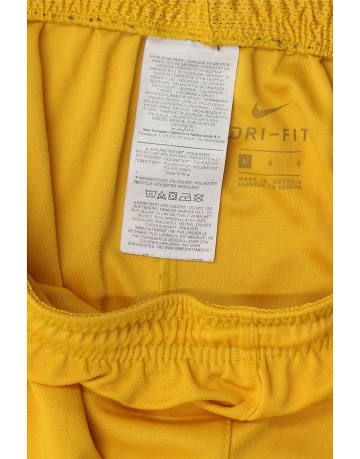 Short de sport Nike Dri Fit pour hommes, grand, jaune, polyester