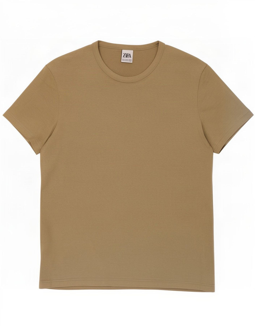 Zara Homme T-Shirt Top Beige Moyen Coton