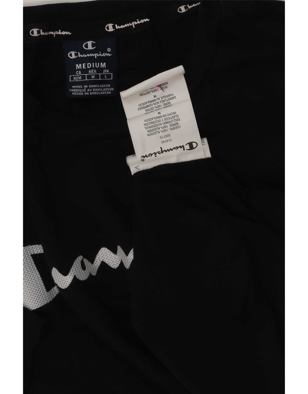 Champion T-Shirt Graphique Homme Noir Moyen Coton