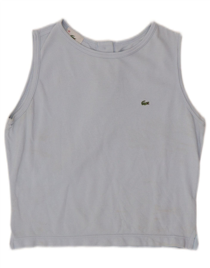 LACOSTE Femme Crop Vest Top Taille 40 Coton Bleu Moyen