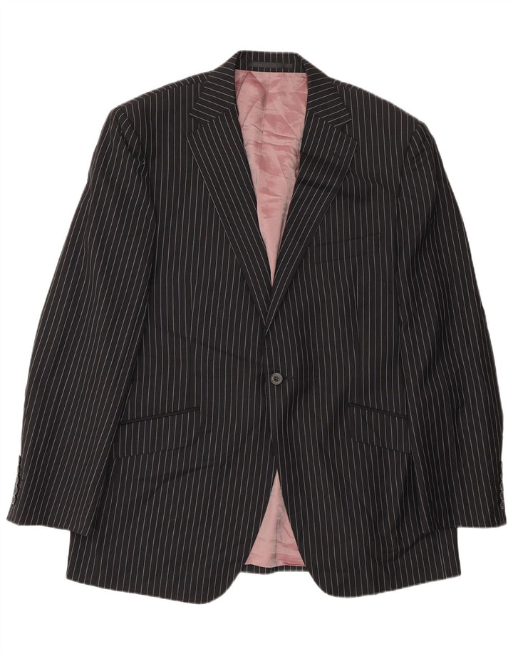 Marks & Spencer Veste blazer à 1 bouton pour homme UK 38 Medium Black Pinstripe