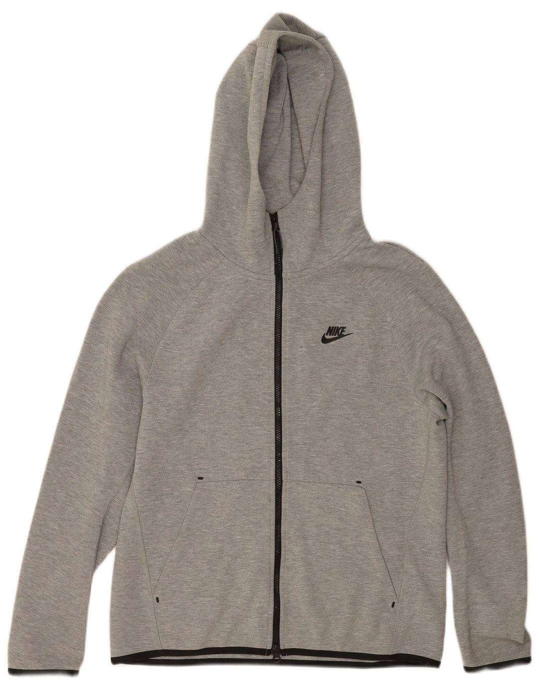 Nike Pull à capuche zippé pour homme Petit coton moucheté gris