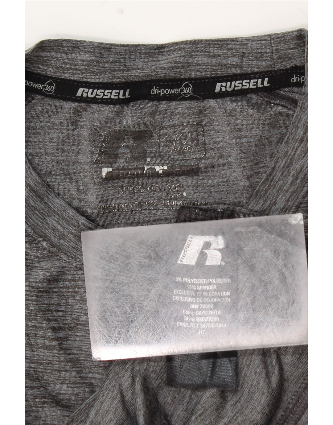 RUSSELL ATHLETIC Haut Dri-Power à manches longues pour hommes, petit gris moucheté